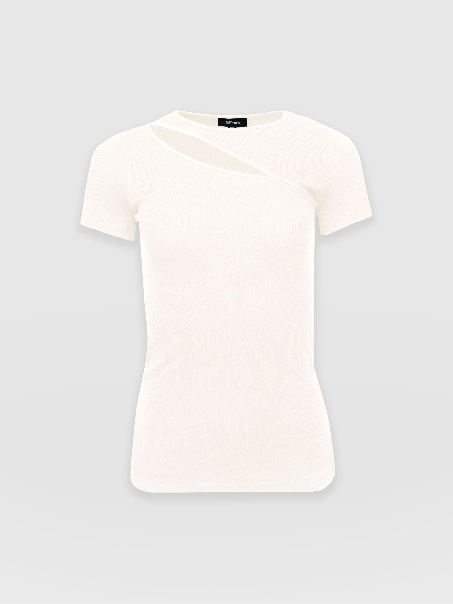 Womens plain clearance cream t shirt