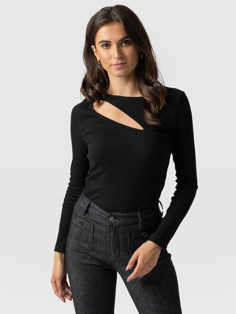 Reveal Tee Long Sleeve Black - Women's T-shirts | Saint + Sofia® USA
