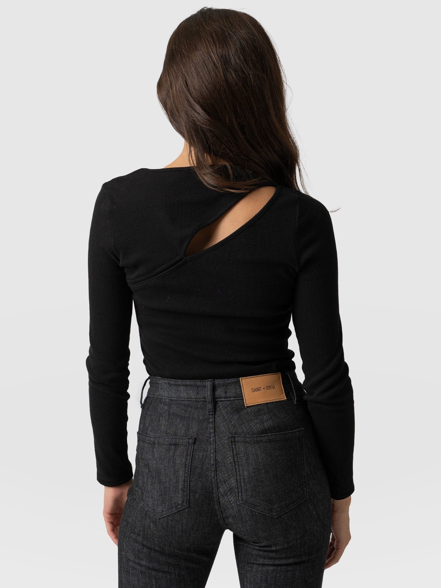 Reveal Tee Long Sleeve Black - Women's T-shirts | Saint + Sofia® UK