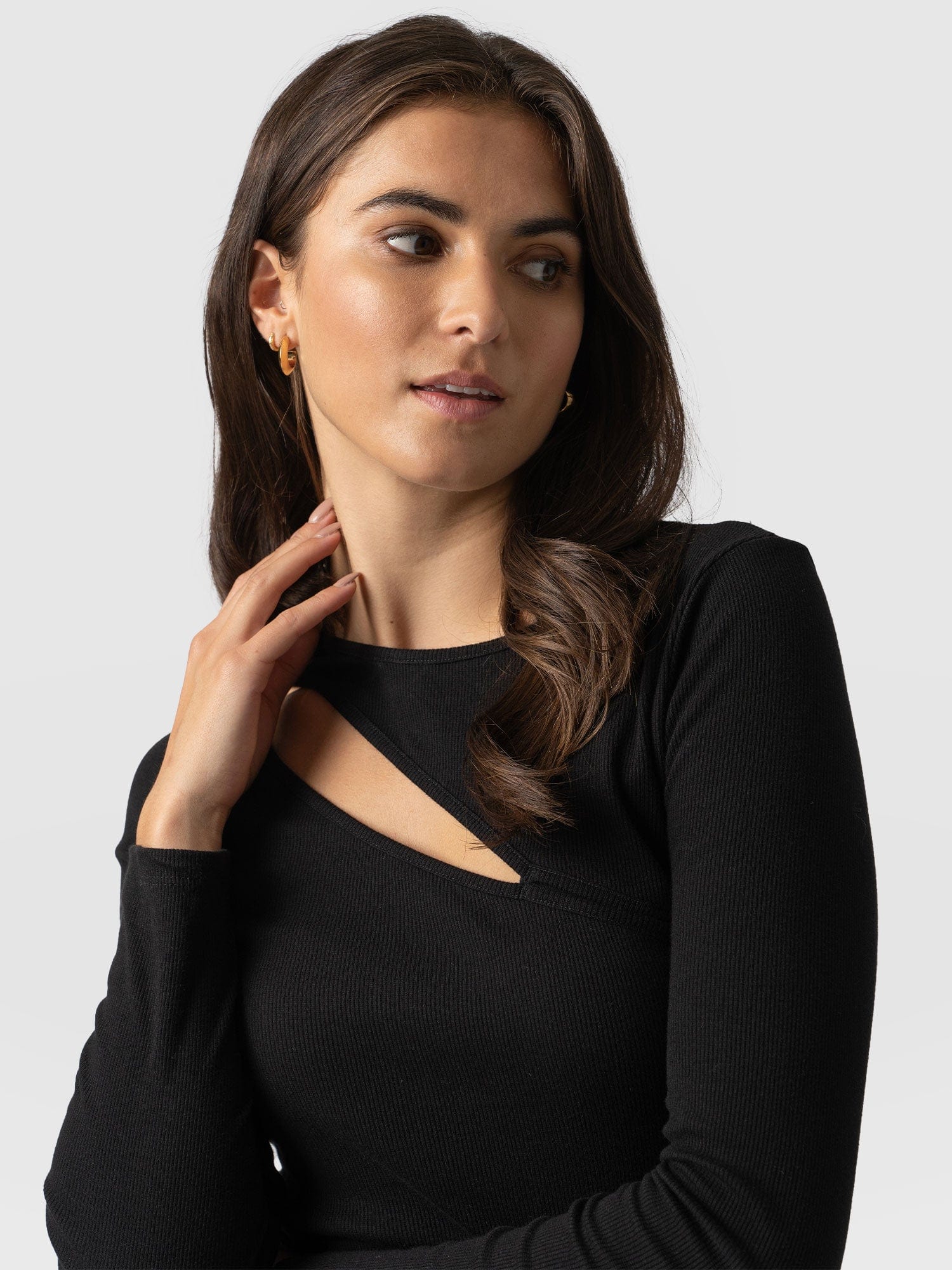 Reveal Tee Long Sleeve Black - Women's T-shirts | Saint + Sofia® USA