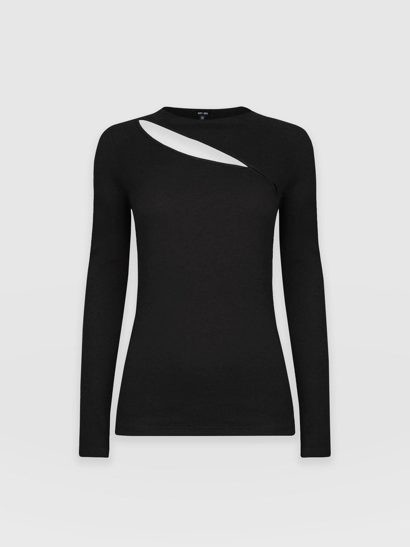 Reveal Tee Long Sleeve Black - Women's T-shirts | Saint + Sofia® USA