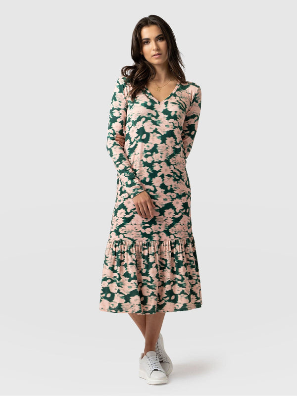 Green Long Sleeve Wrap Dress | Jenerique | SilkFred US