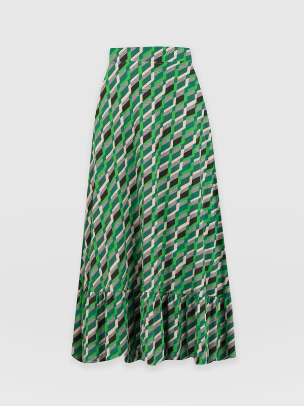 Riley Skirt Jardin Geo Print - Women's Skirts | Saint + Sofia® UK