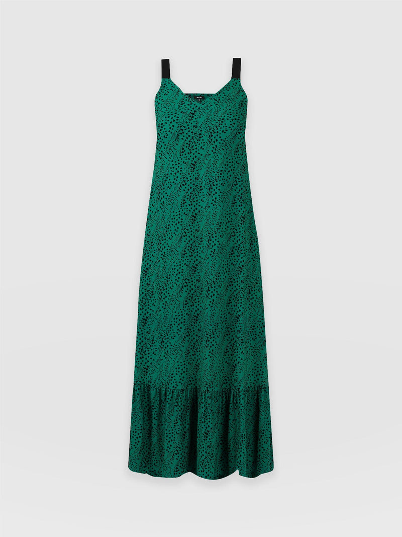 Riley Tiered Trapeze Dress Green Spot - Women's Dresses | Saint + Sofia® UK