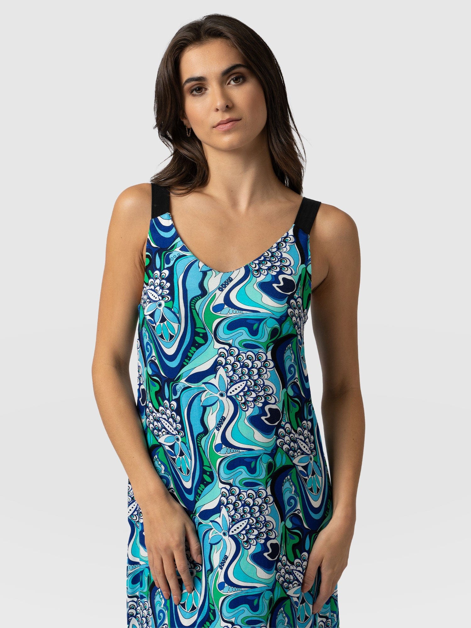 Riley Tiered Trapeze Dress Paradise - Women's Dresses | Saint + Sofia® UK