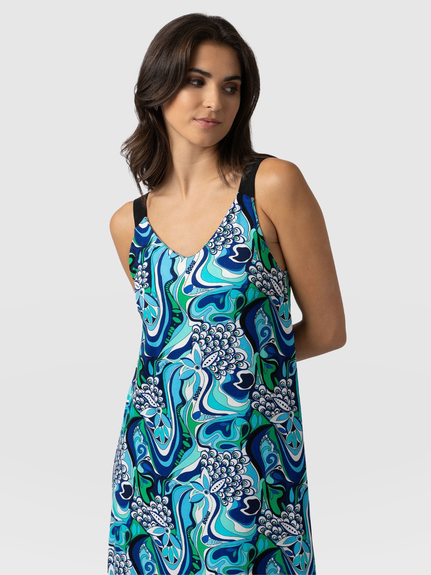Riley Tiered Trapeze Dress Paradise - Women's Dresses | Saint + Sofia® UK
