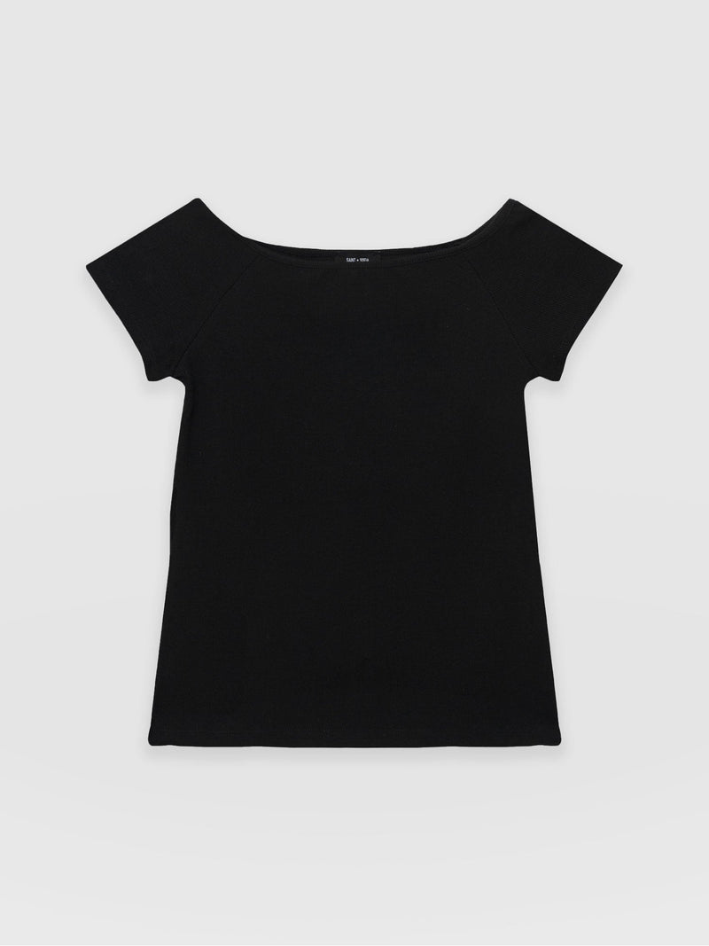 Riviera Tee Black - Women's T-shirts | Saint + Sofia® USA