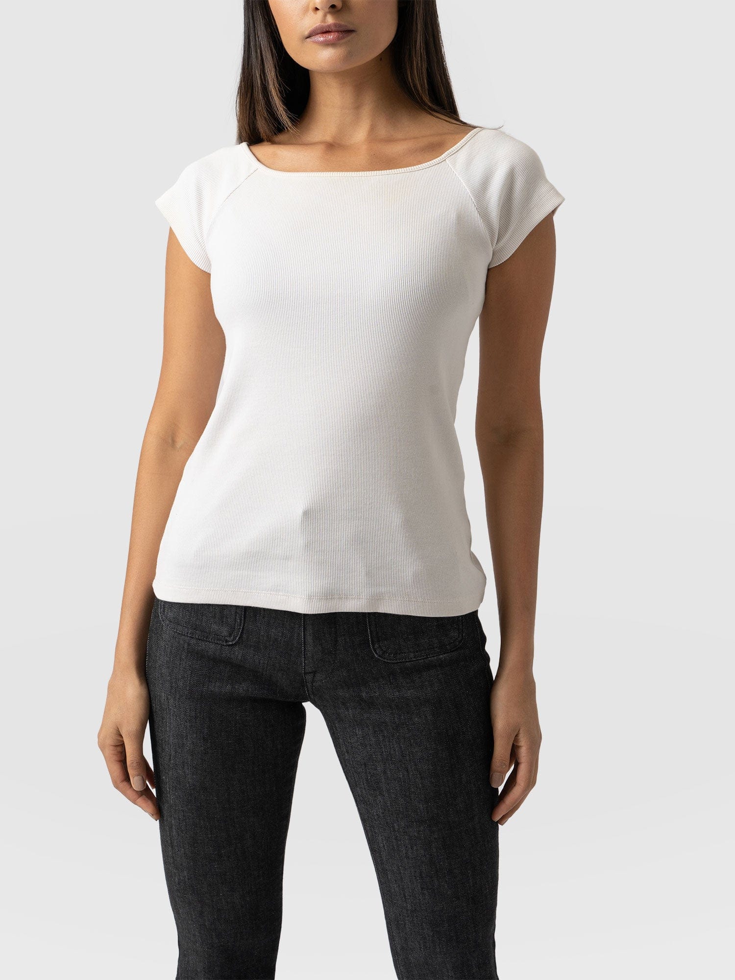 Riviera Tee Jet Stream Cream - Women's T-shirts | Saint + Sofia® USA ...