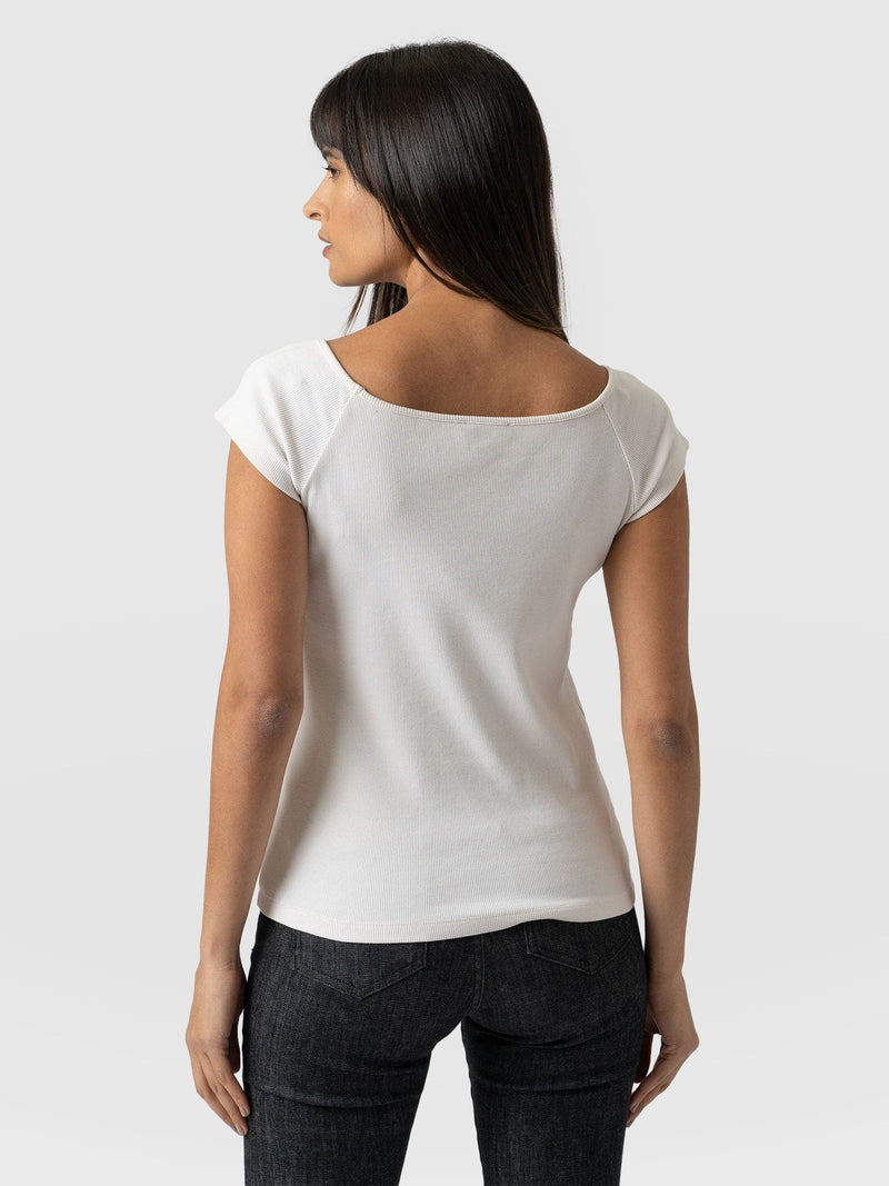 Riviera Tee Jet Stream Cream - Women's T-shirts | Saint + Sofia® USA