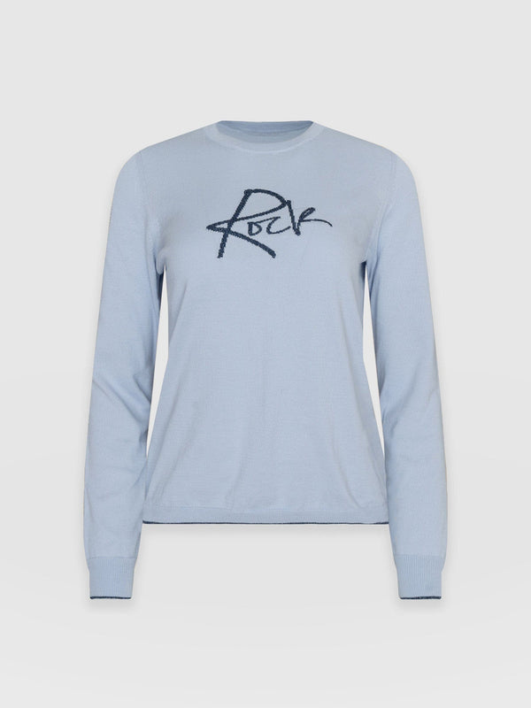 Rock Intarsia Sweater Pale Blue - Women's sweater | Saint + Sofia® USA