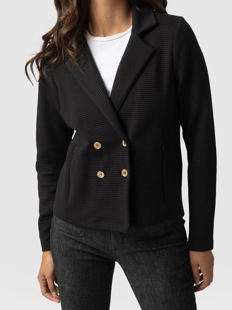 Rowan Jacket Black Ottoman - Women's Jackets | Saint + Sofia® USA