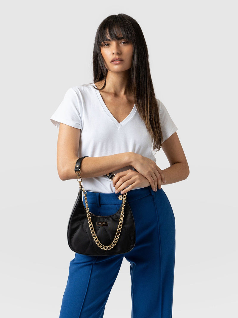 Runway Handbag Black Nylon Women's Bags Saint + Sofia® USA Saint