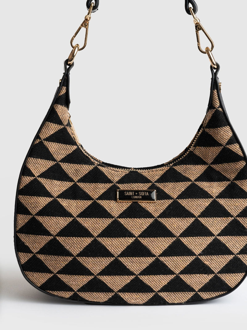 Runway Handbag Brown/Black Pyramid - Women's Bags