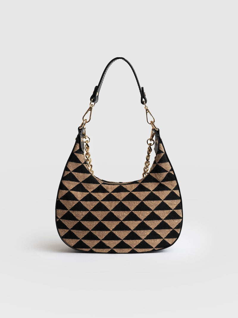 Runway Handbag Brown/Black Pyramid - Women's Bags Saint Sofia® USA