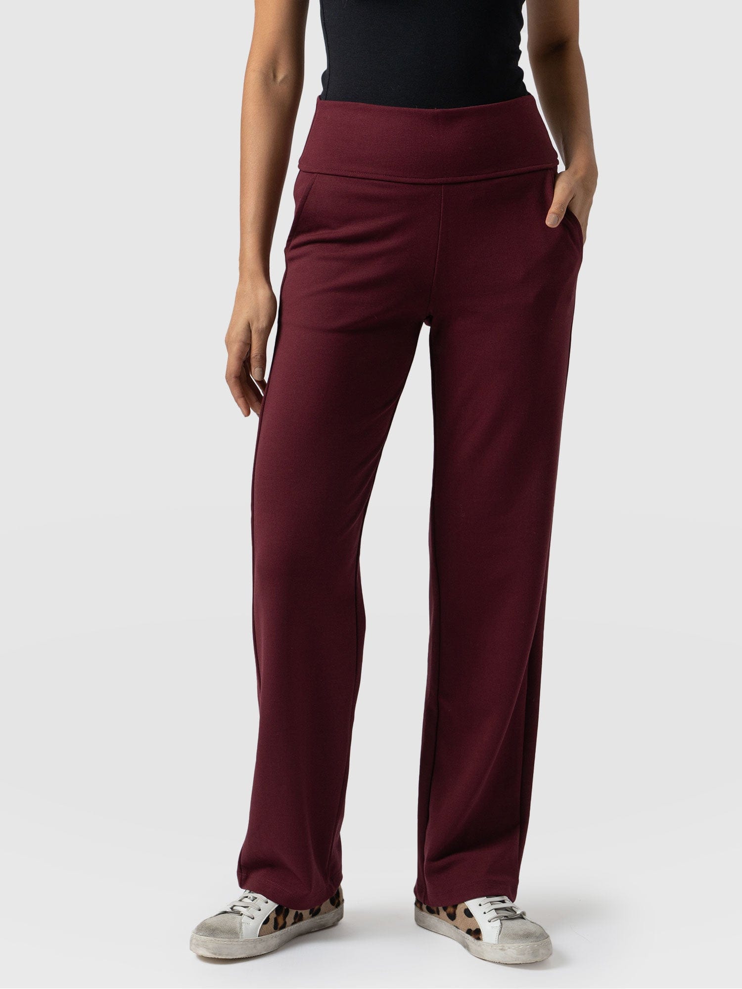 Runway Pant Burgundy - Women's Pants | Saint + Sofia® USA