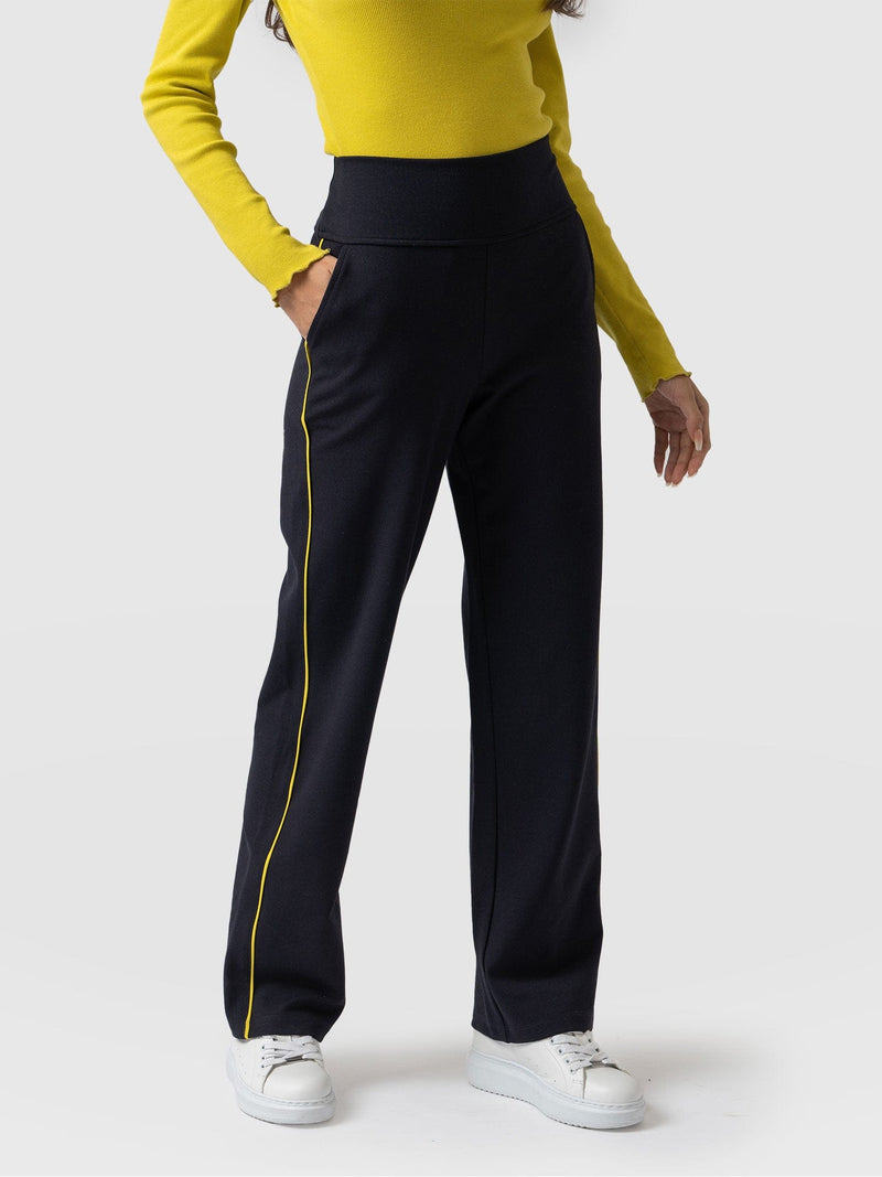 Runway Pant Navy with Lime Piping - Women's Pants | Saint + Sofia® USA