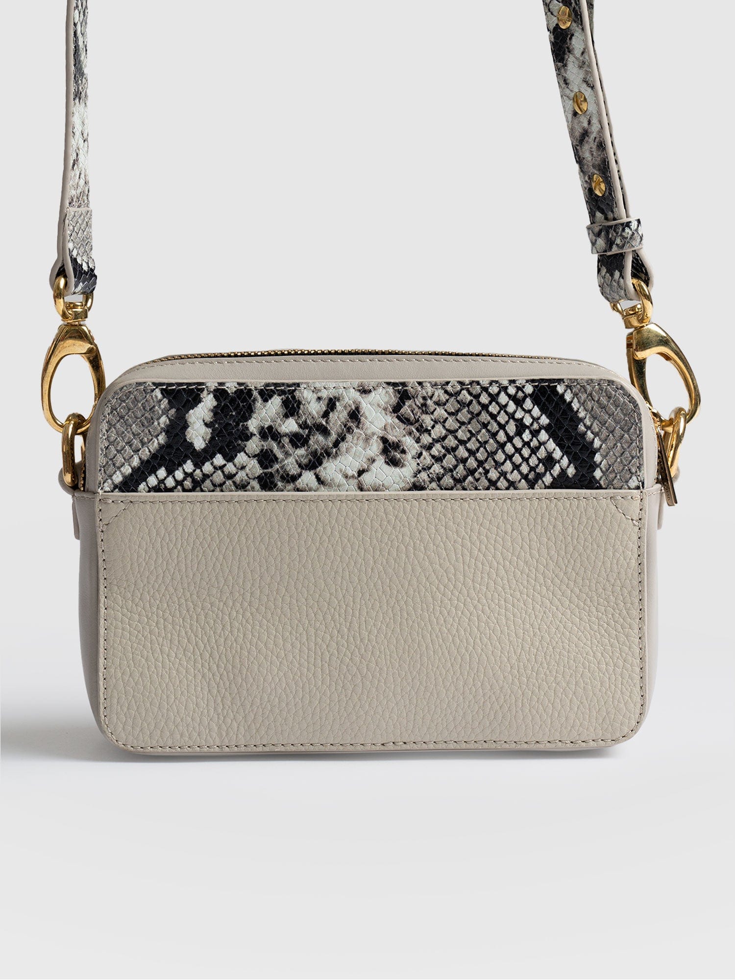Saffiano Cross-Body Bag Nude Snake - Women's Leather Bags | Saint + Sofia® USA