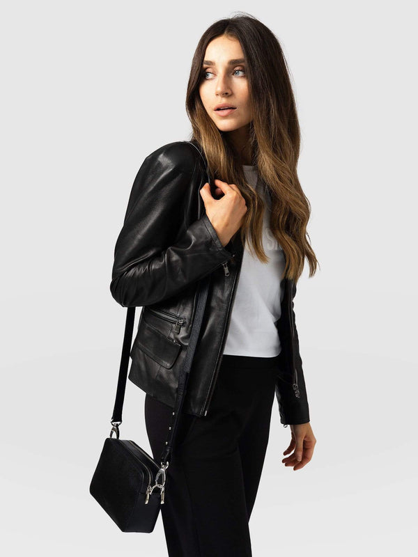 Saffiano Handbag Black - Women's Purses | Saint + Sofia® USA