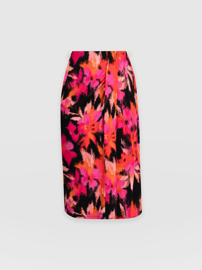 Salina Draped Skirt Black Soft Focus - Women's Skirts | Saint + Sofia® UK