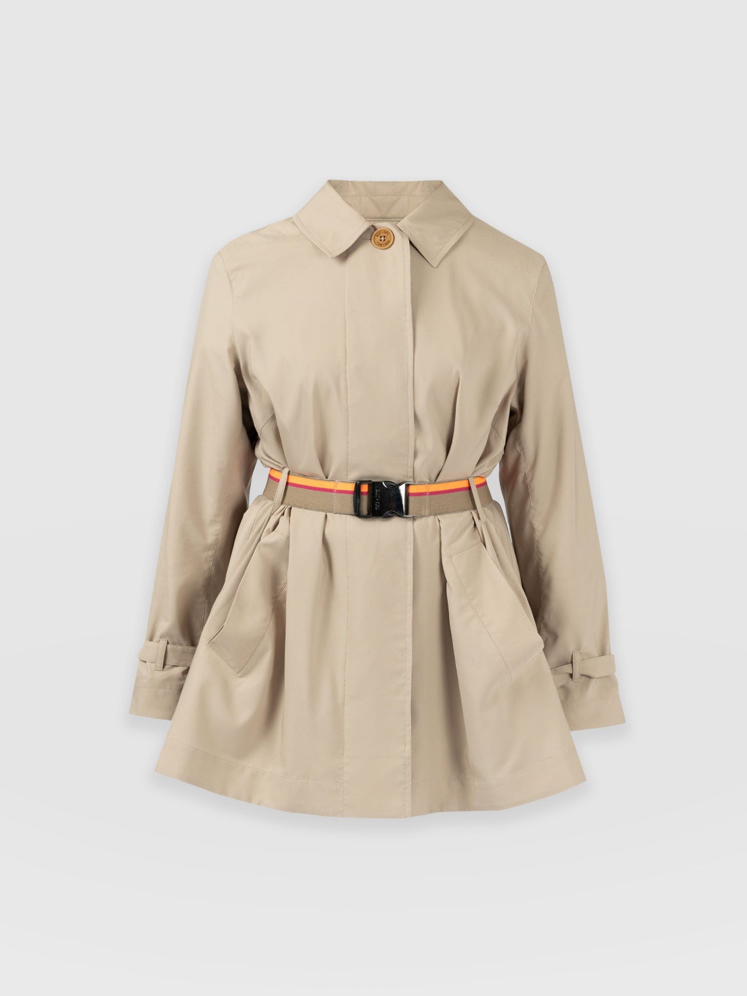 Short A Line Trench Coat Beige Women s Overcoats Saint Sofia