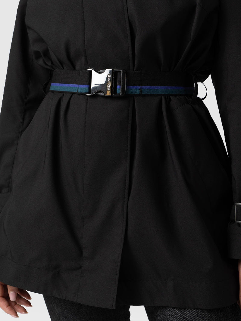 Short A Line Trench Coat Black - Women's Overcoats | Saint + Sofia® USA