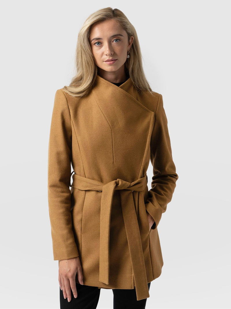 Sienna Wrap Coat Camel - Women's Wool Coats | Saint + Sofia® USAA ...