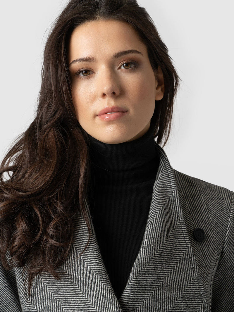 Sienna Wrap Coat Chevron - Women's Wool Coats | Saint + Sofia® USA