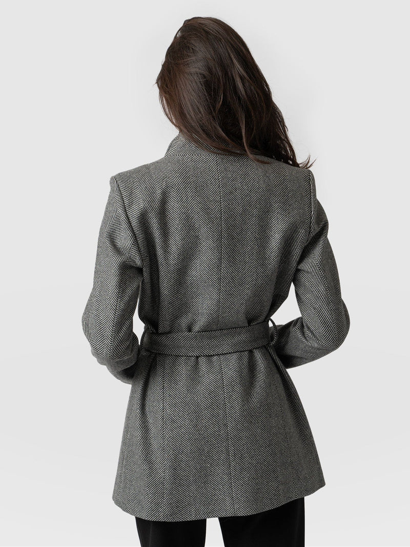 Sienna Wrap Coat Chevron - Women's Wool Coats | Saint + Sofia® USA
