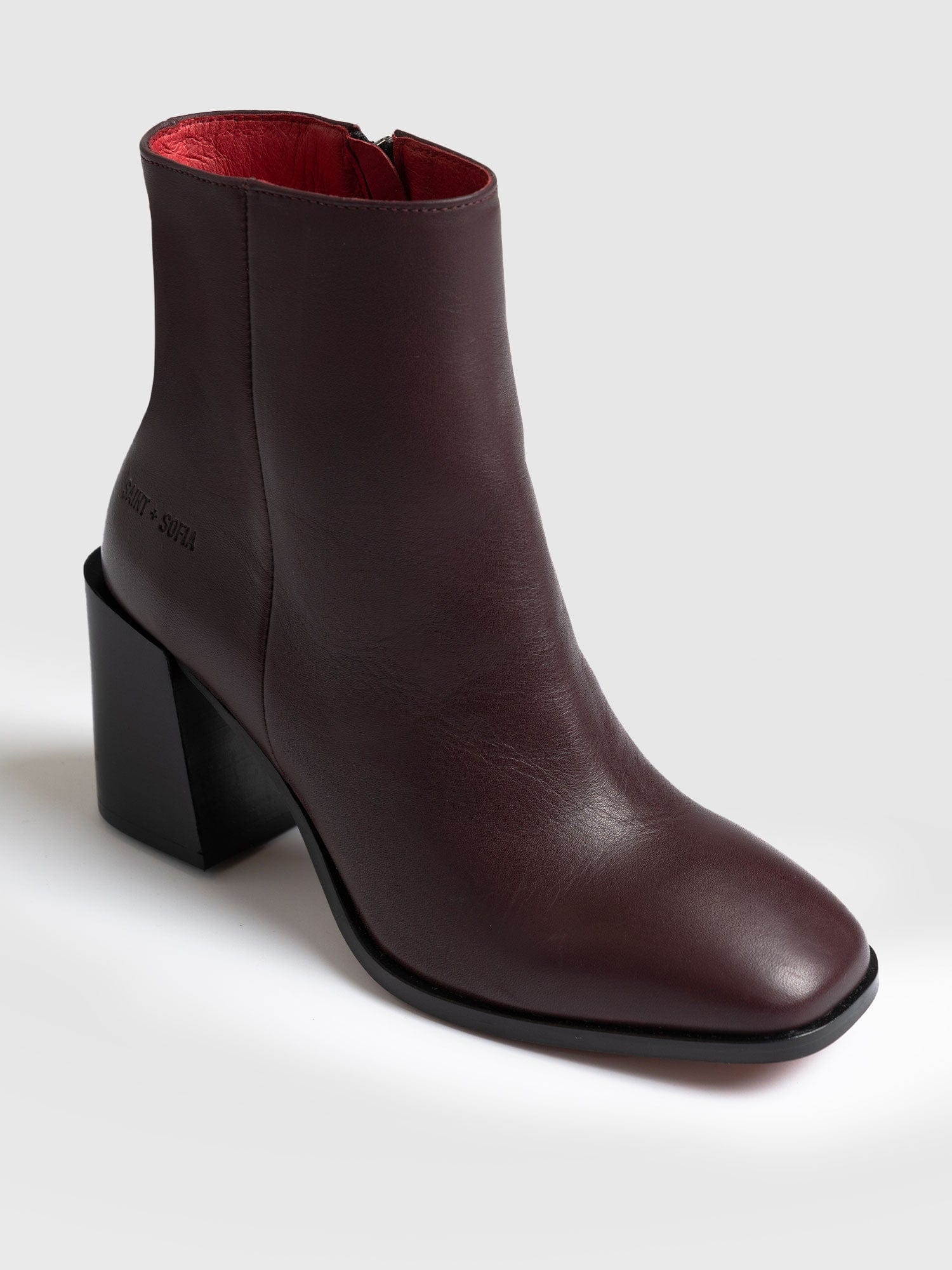 Sloane Ankle Boot Burgundy - Women's Leather Boots | Saint + Sofia