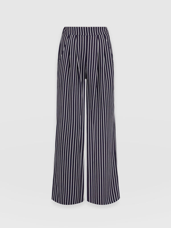 Sloane Pant Navy Mini Stripe - Women's Pants | Saint + Sofia® USA