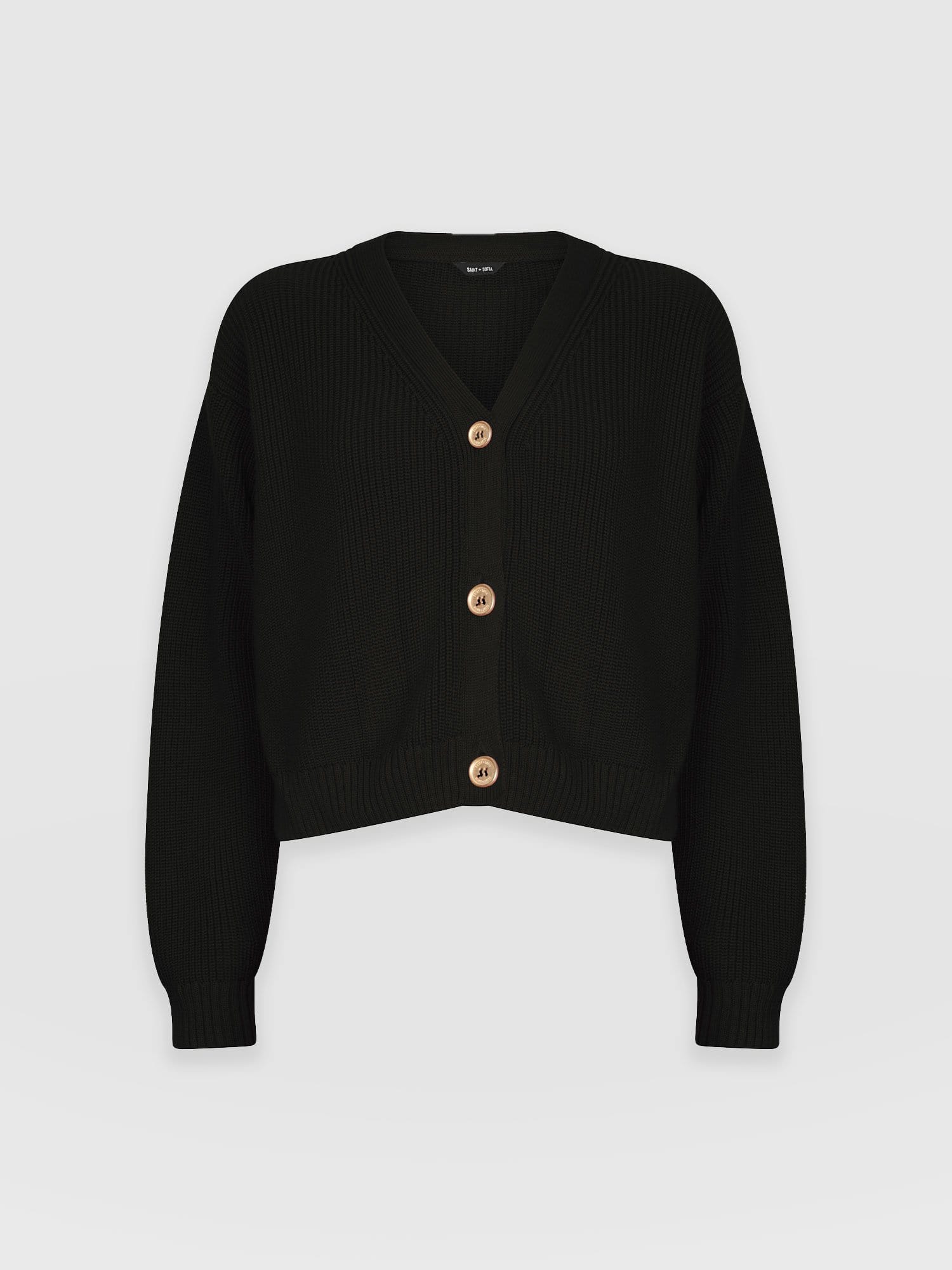 Soho Crop Cardigan Black - Women's Cardigans | Saint + Sofia® USA