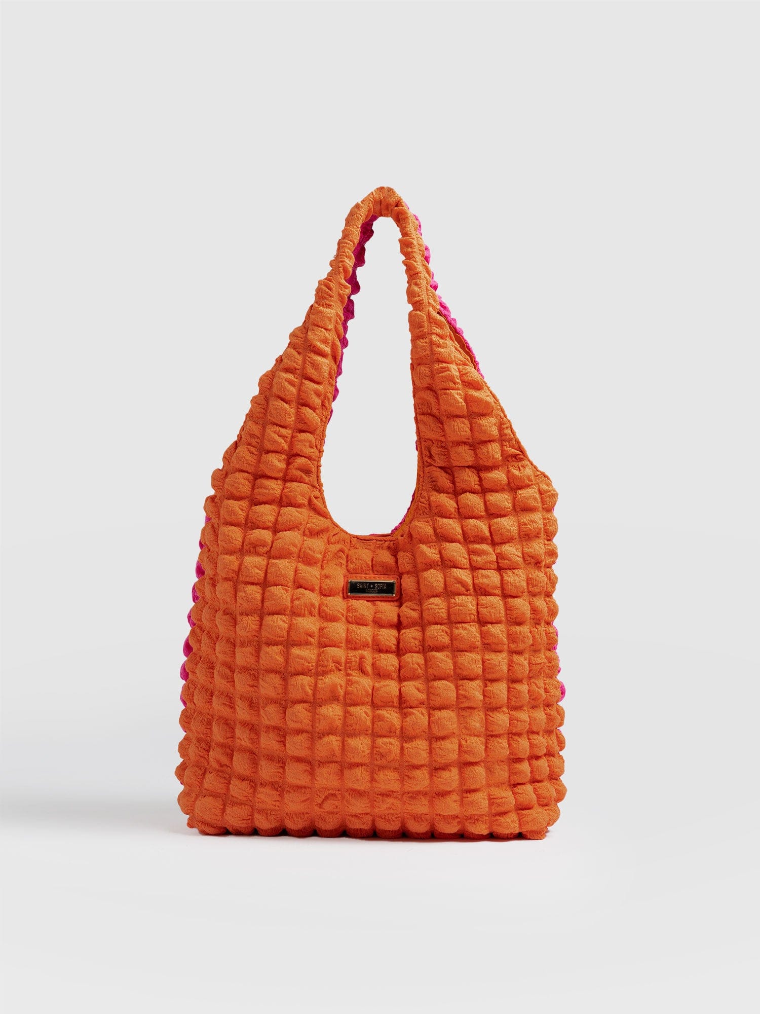 Soho Shoulder Tote Bag Orange & Pink - Women's Bags | Saint + Sofia ...