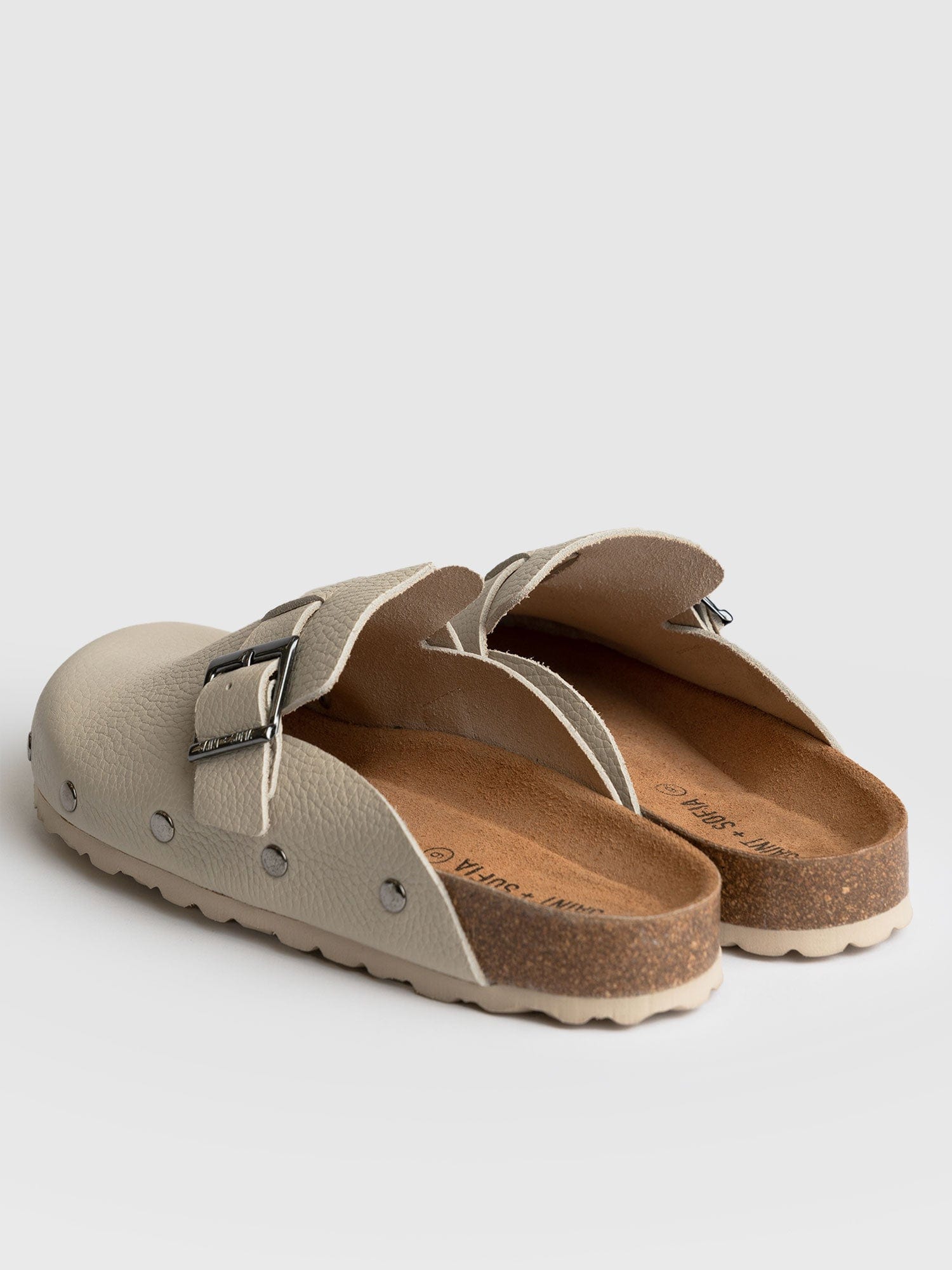 Studded Clogs Cream - Women's Shoes | Saint + Sofia® UK
