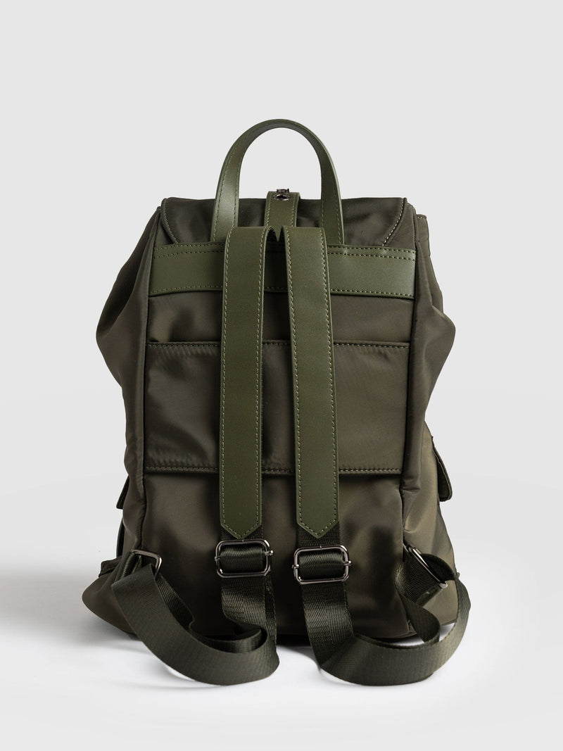 Studded Nylon Backpack Khaki - Women's Backpacks | Saint + Sofia® USA