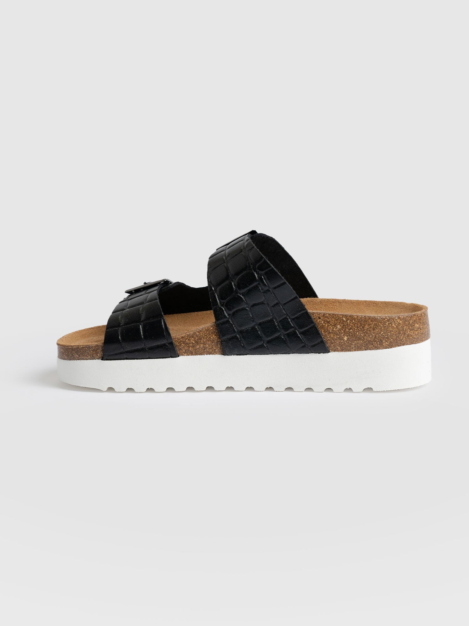 Sutton Slide Black Croc Studded - Women's Sandals | Saint + Sofia® USA