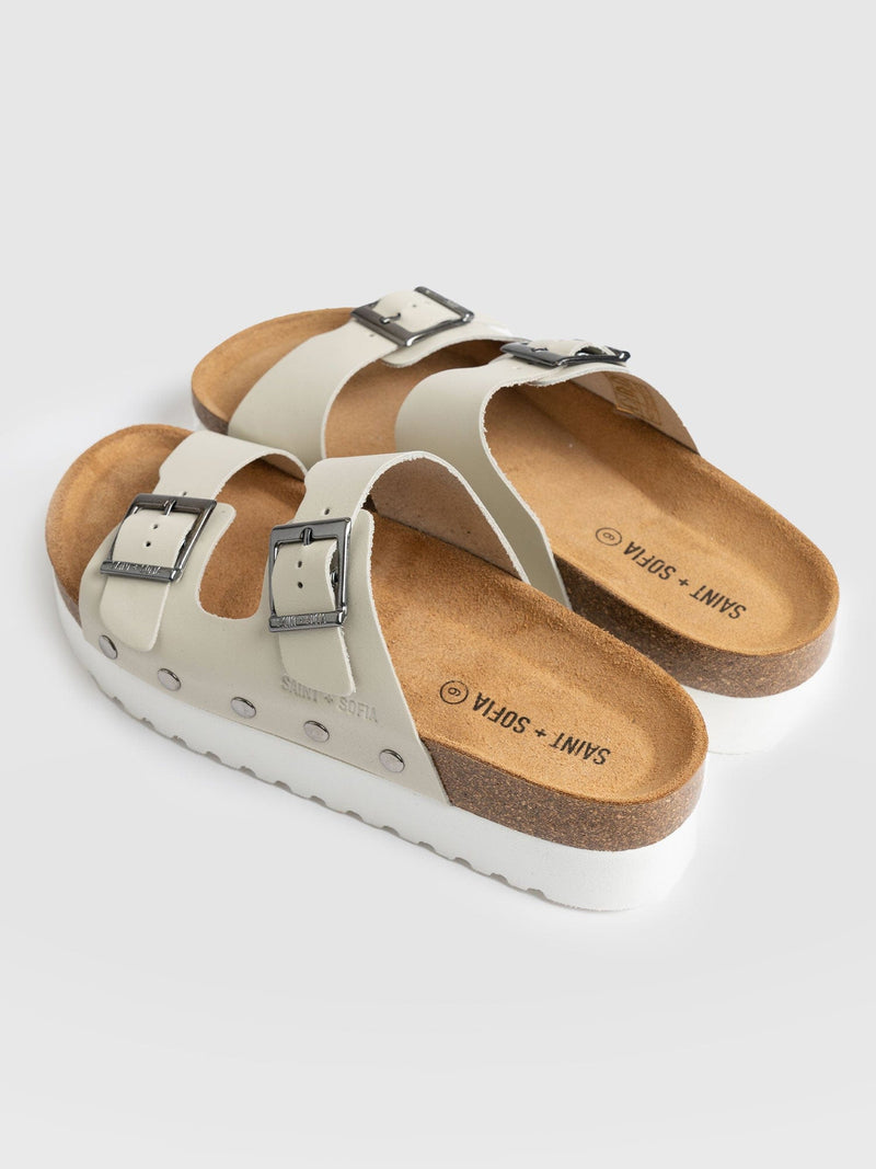 Sutton Slide Cream Studded - Women's Sandals | Saint + Sofia® USA
