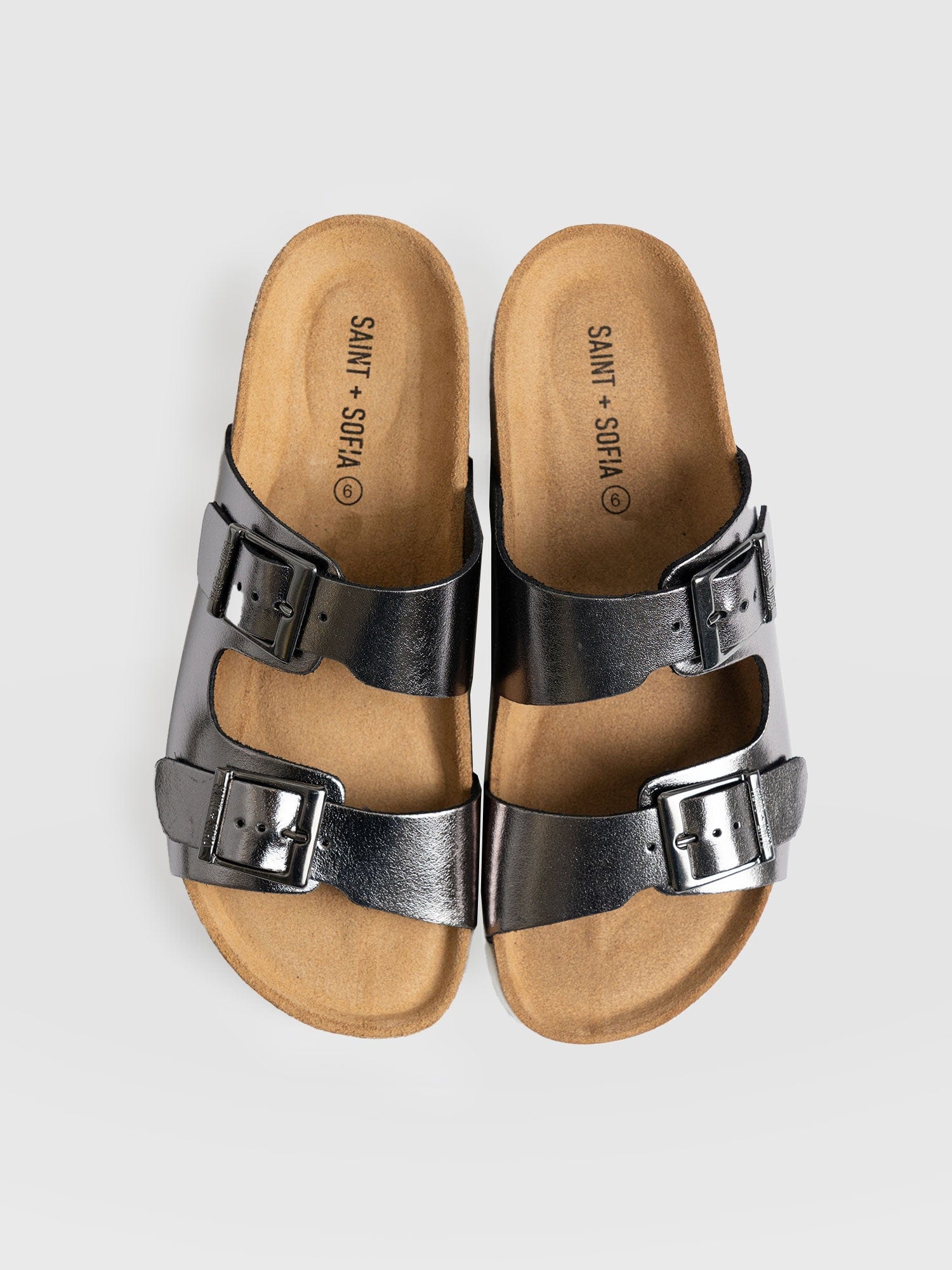 Sutton Slide Silver - Women's Sandals | Saint + Sofia® USA