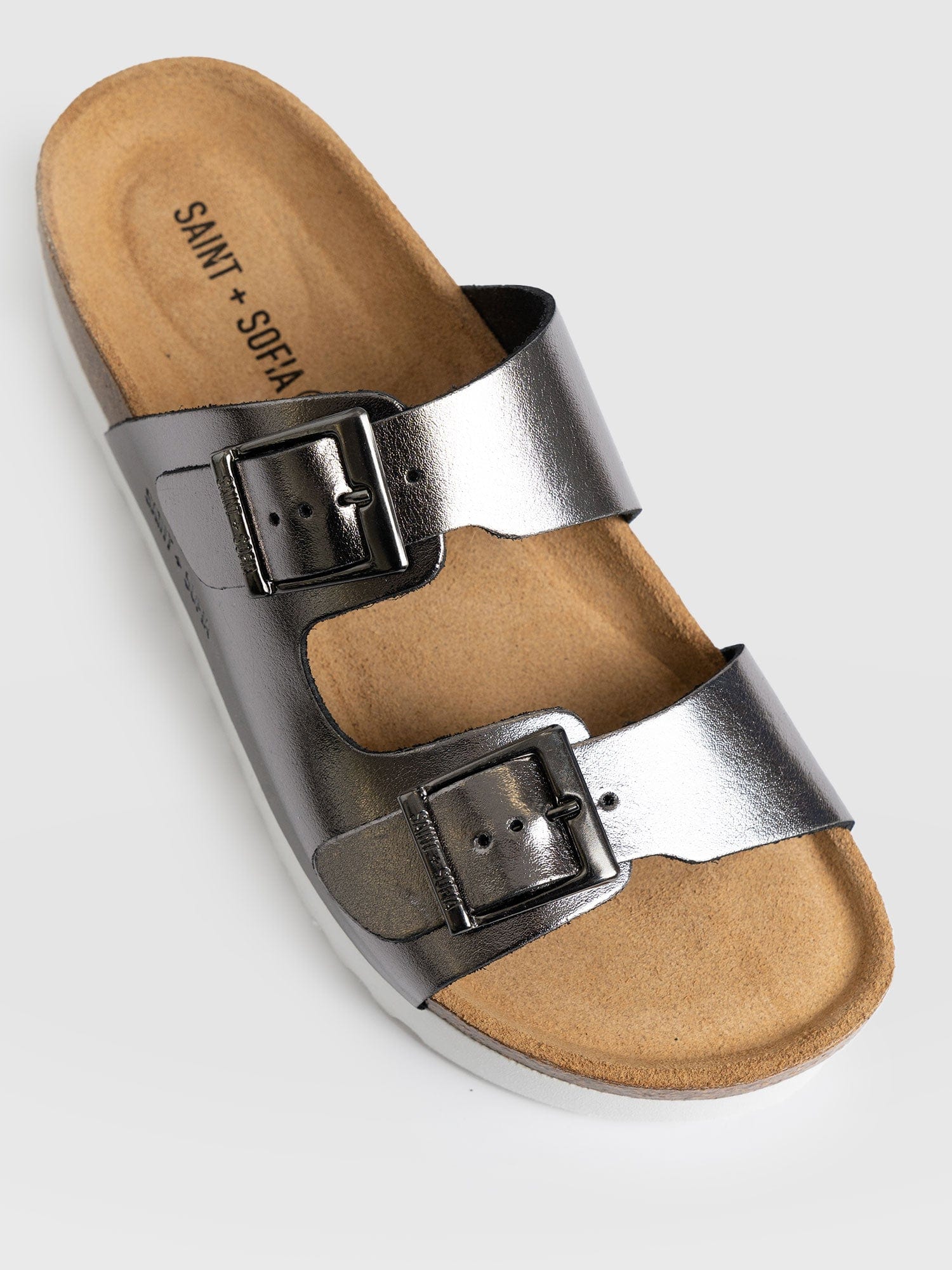 Sutton Slide Silver - Women's Sandals | Saint + Sofia® USA
