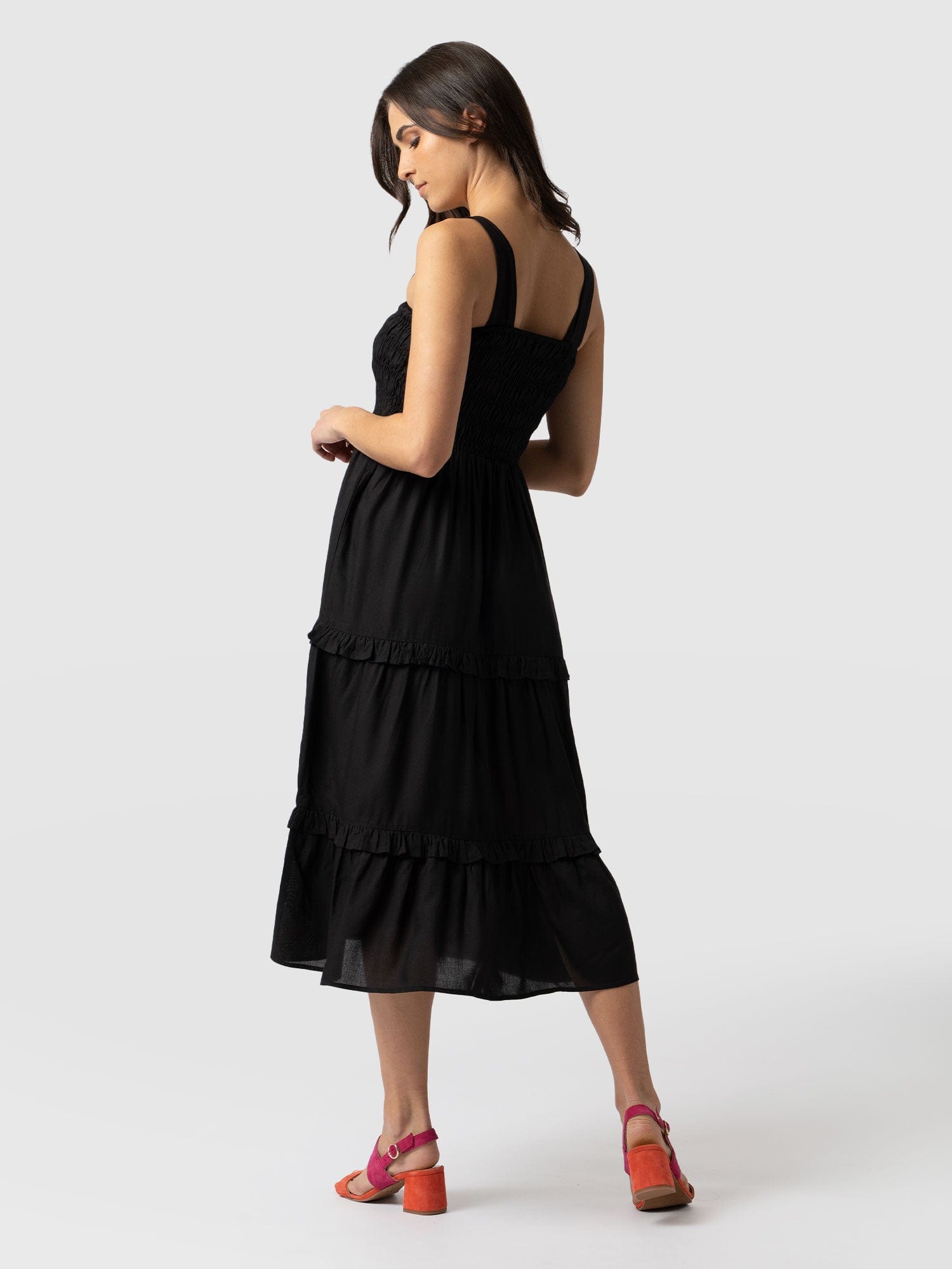 Suzi Shirring Dress - Black