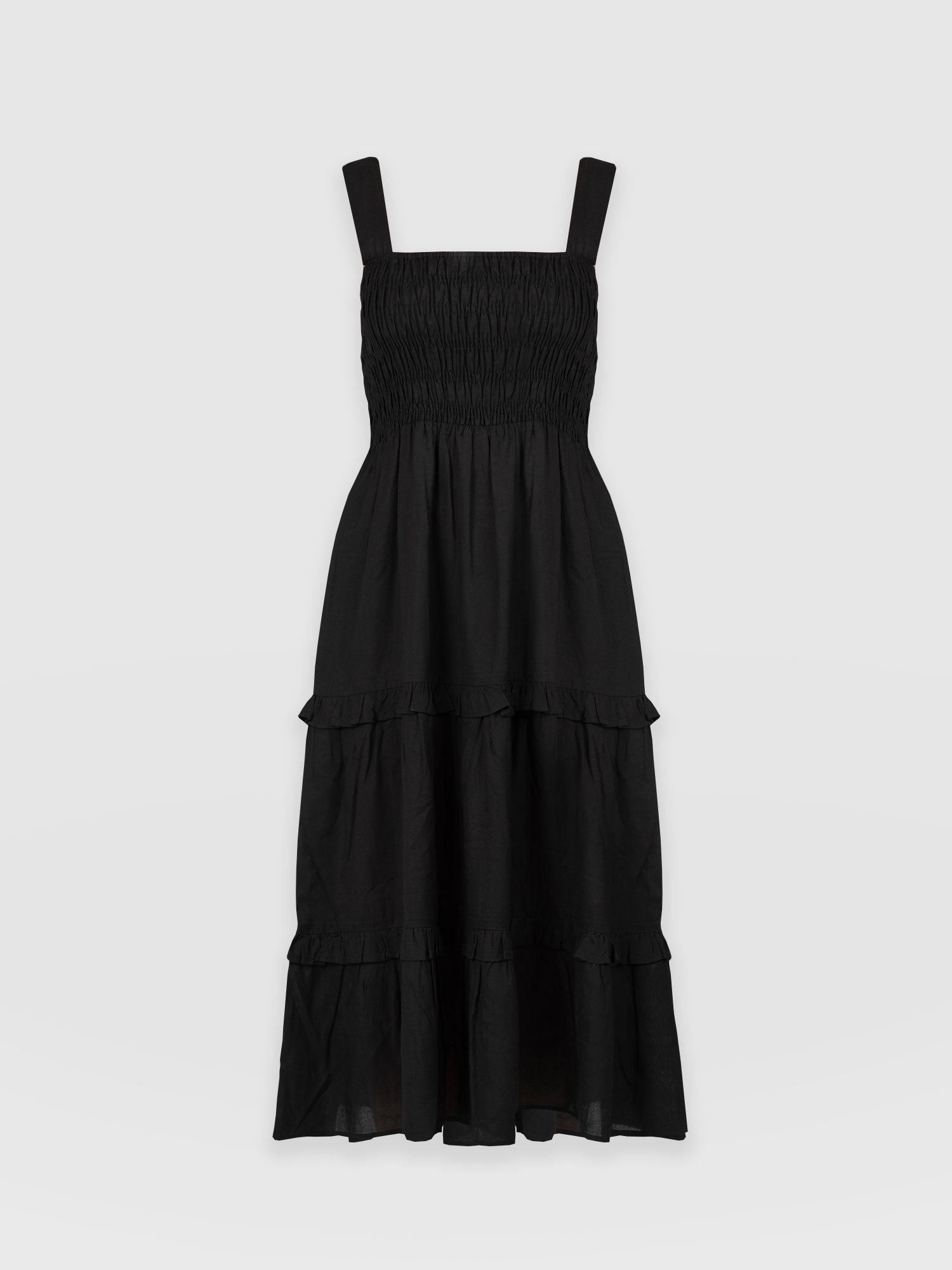 Suzi Shirring Dress - Black