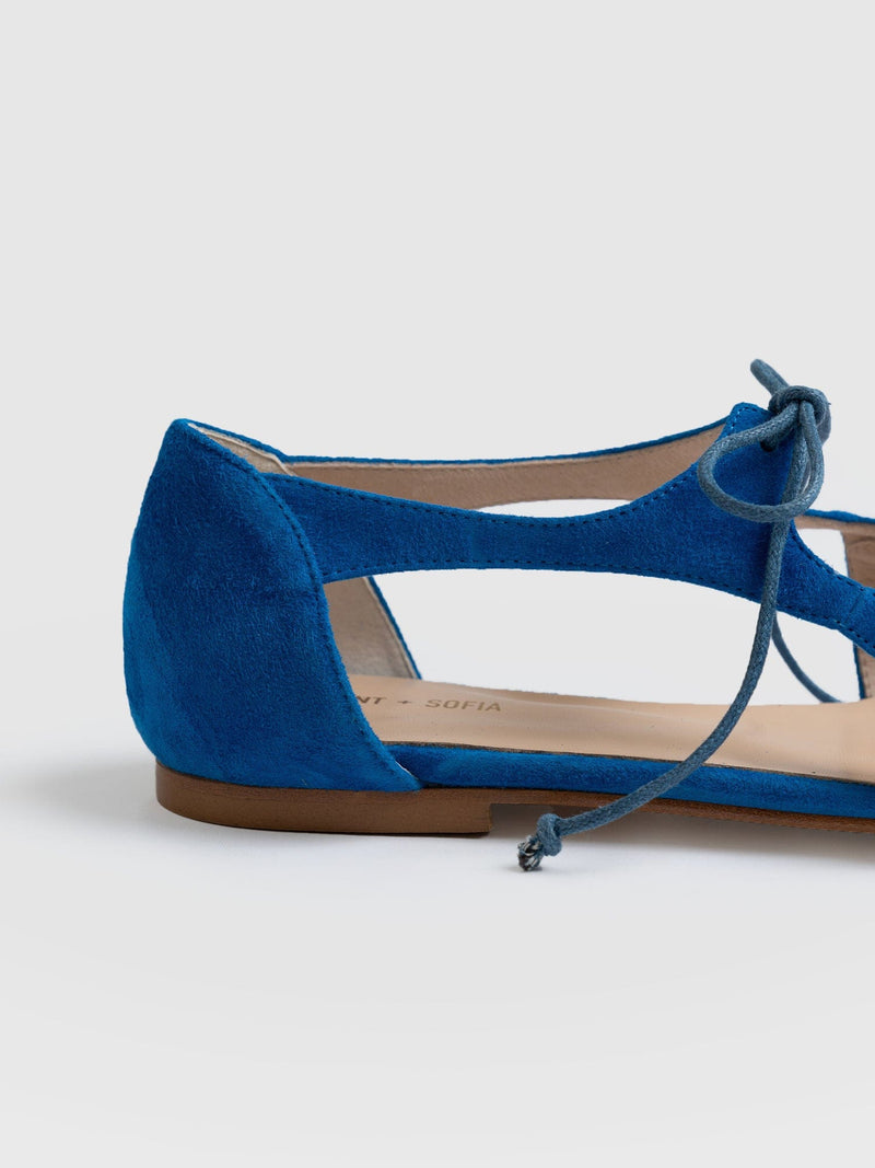 Tie Up Mary Janes Blue - Women's Loafers | Saint + Sofia® UK