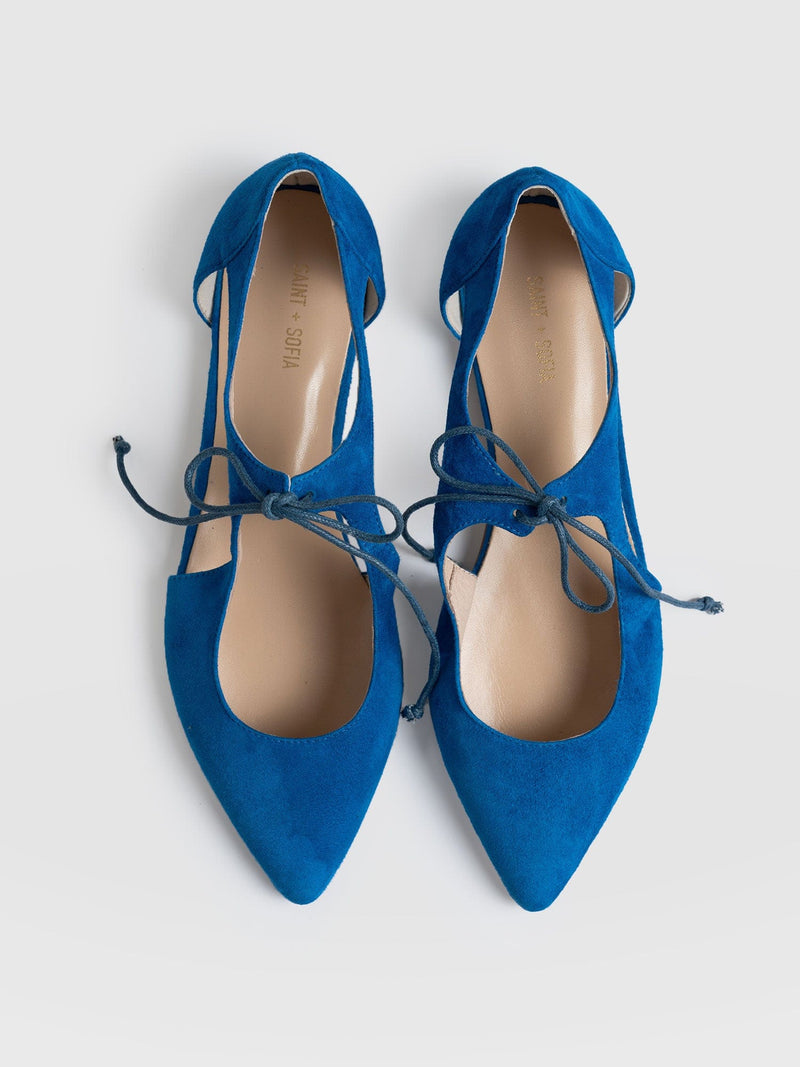 Tie Up Mary Janes Blue - Women's Loafers | Saint + Sofia® USA