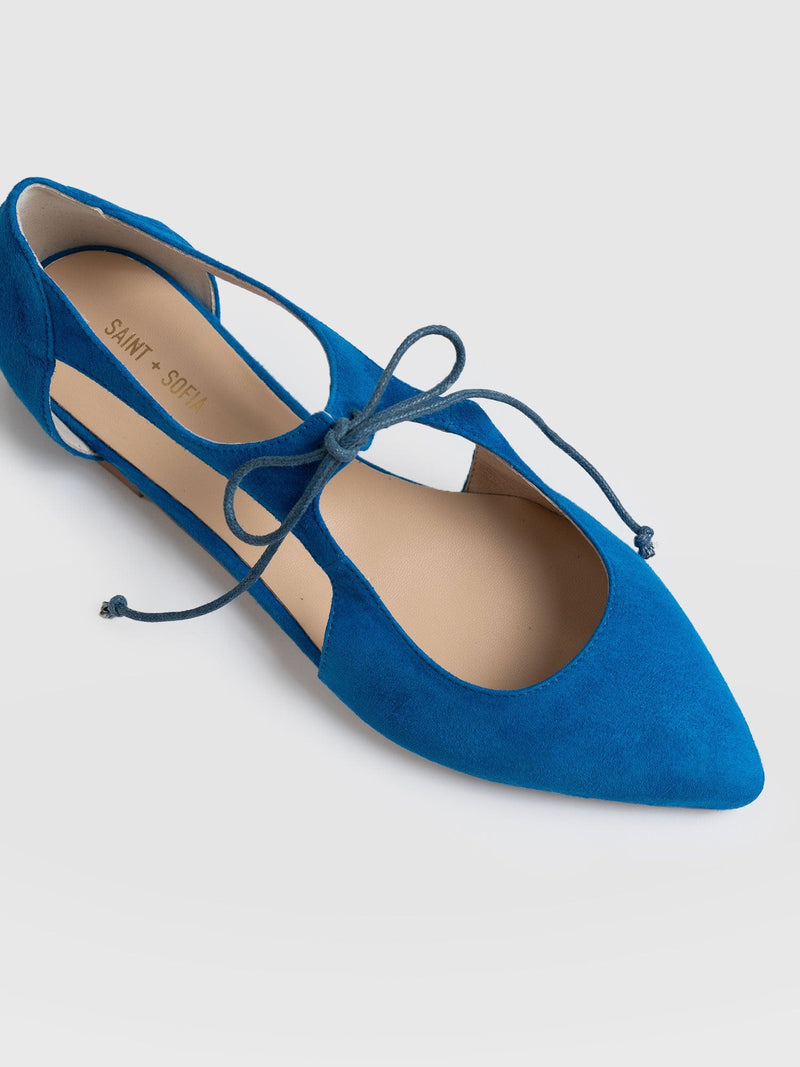 Tie Up Mary Janes Blue - Women's Loafers | Saint + Sofia® UK