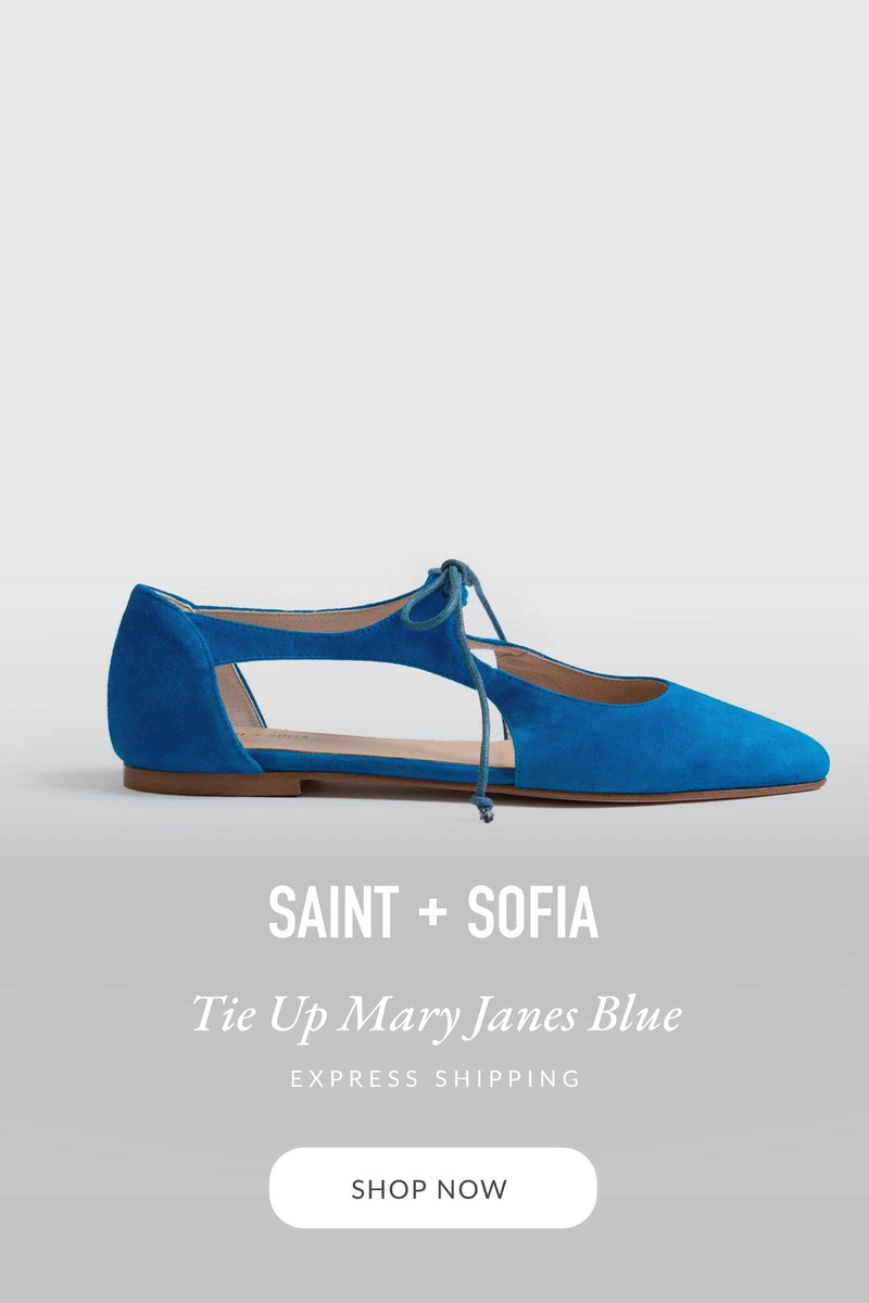 Tie Up Mary Janes Blue - Women's Loafers | Saint + Sofia® UK