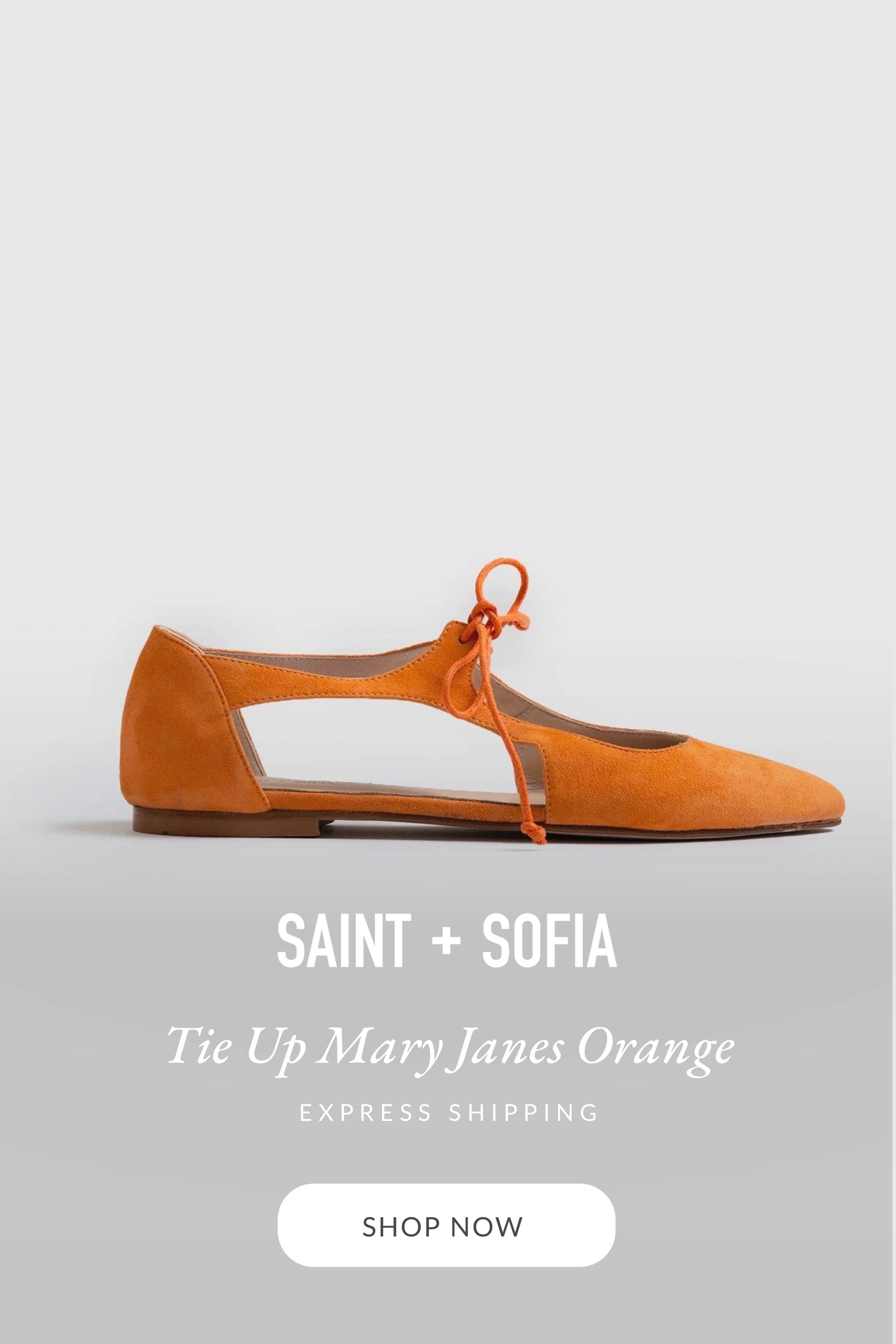 Tie Up Mary Janes Orange - Women's Loafers | Saint + Sofia® UK