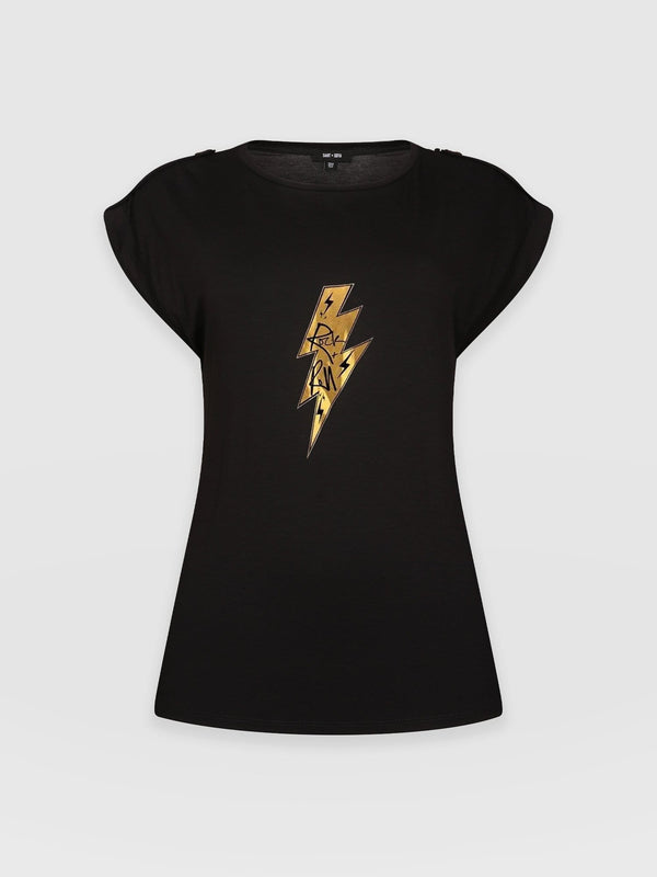 Turn-Up Tee Black Rock - Women's T-Shirts | Saint + Sofia® USA