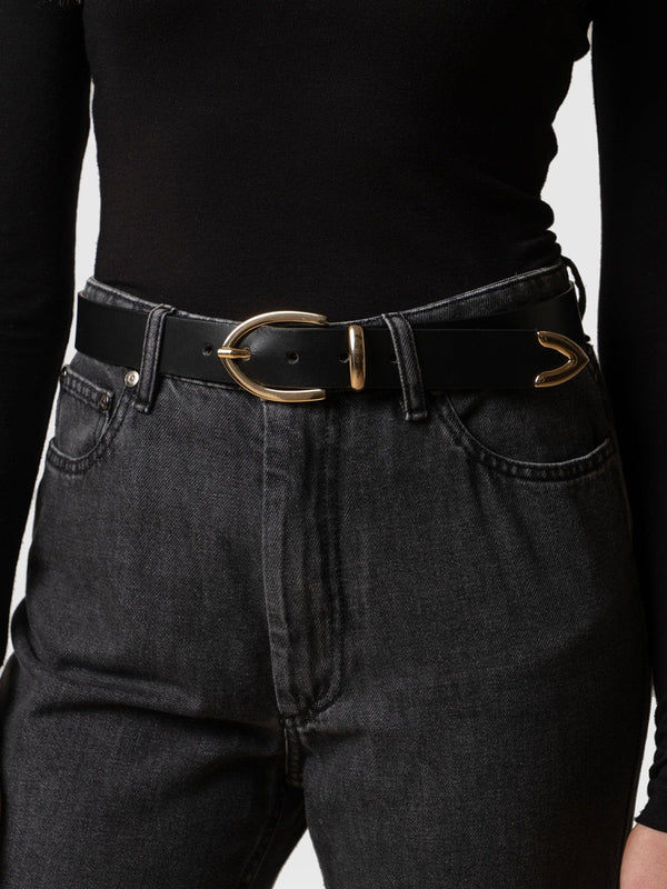 Victory Belt Black - Leather Belts | Saint + Sofia® USA