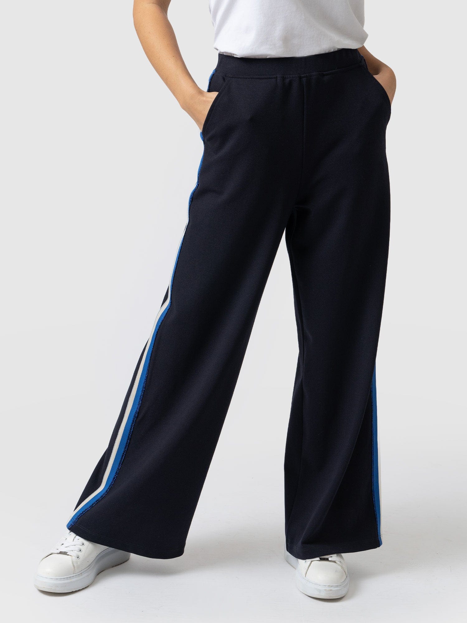 Victory Wide Leg Pant - Navy Stripe