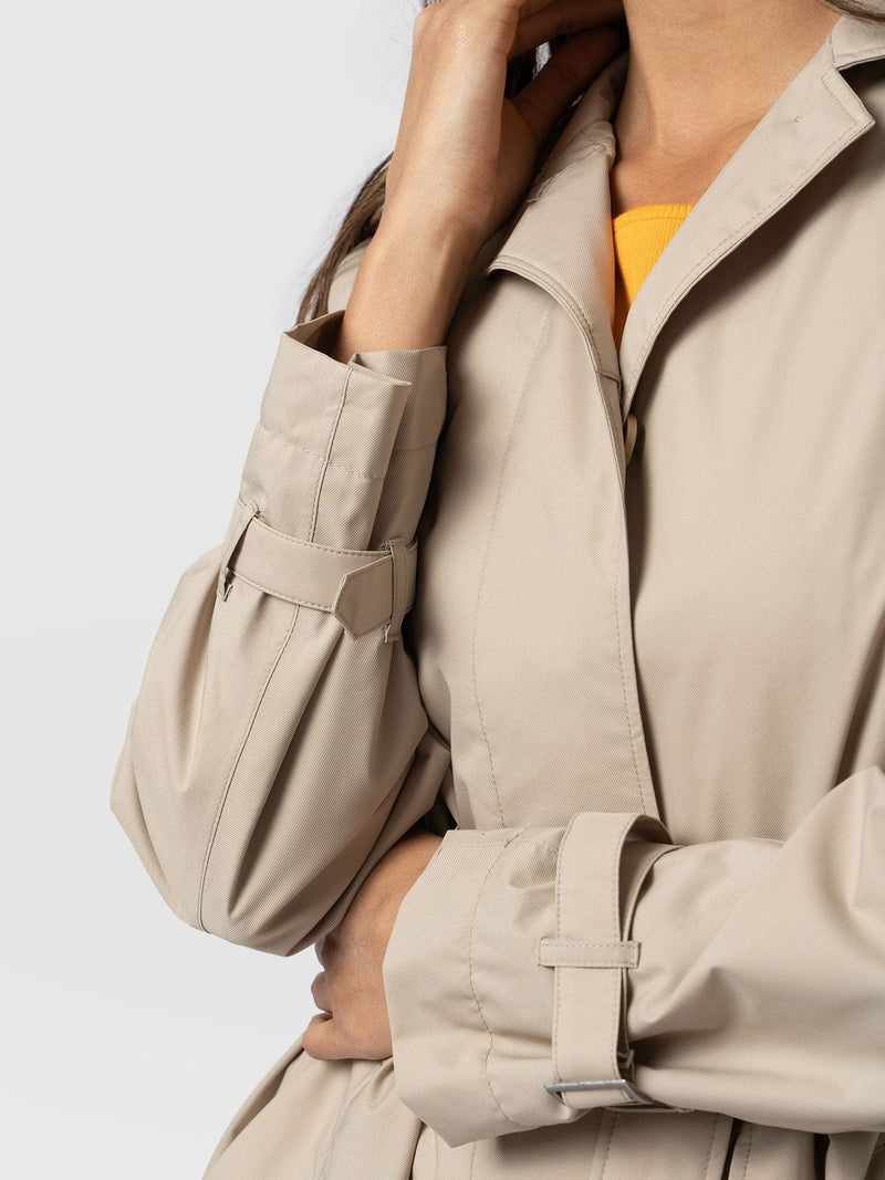 Waterproof A Line Trench Coat Beige - Women's Overcoats | Saint + Sofia® USA