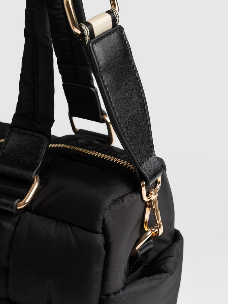 Weaved Duffle Bag Black - Women's Bags | Saint + Sofia® UK